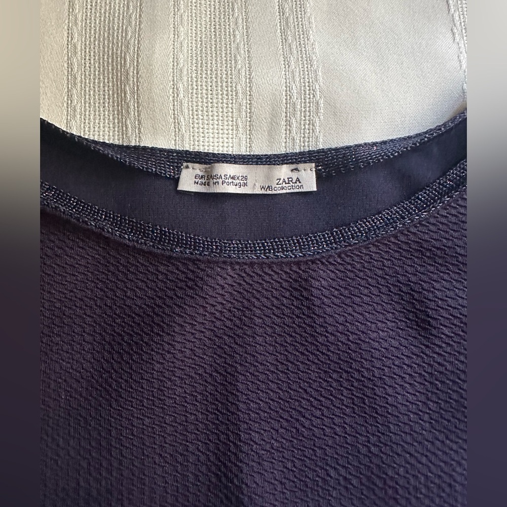 Zara W/B collection dark purpple Women's Blouse - Picture 13 of 13